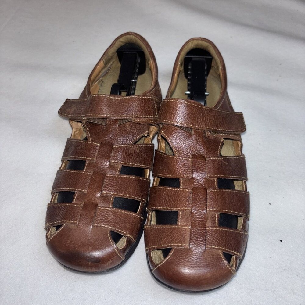 Eddie Bauer Women's Size 9.5 Us Brown Leather Fisherman Strappy Sandals Shoes